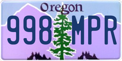 OR license plate 998MPR