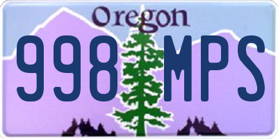 OR license plate 998MPS