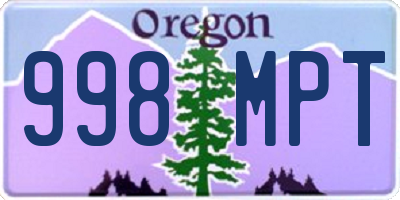 OR license plate 998MPT