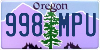 OR license plate 998MPU