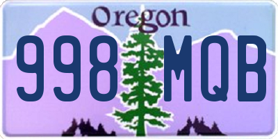 OR license plate 998MQB