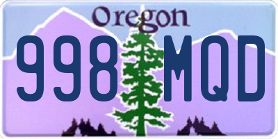 OR license plate 998MQD