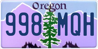 OR license plate 998MQH