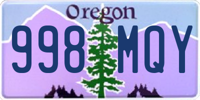 OR license plate 998MQY