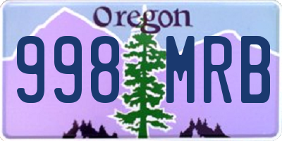 OR license plate 998MRB