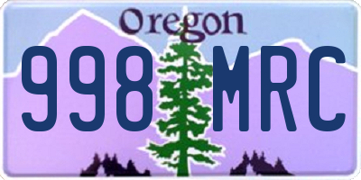 OR license plate 998MRC