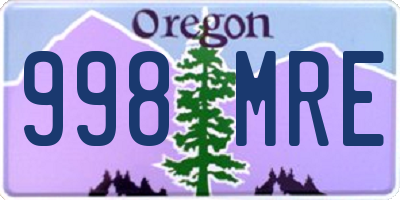 OR license plate 998MRE