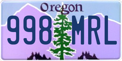 OR license plate 998MRL