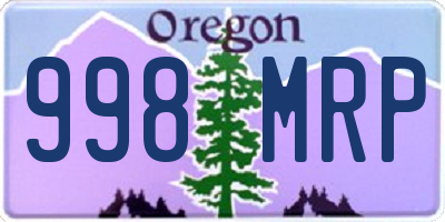 OR license plate 998MRP