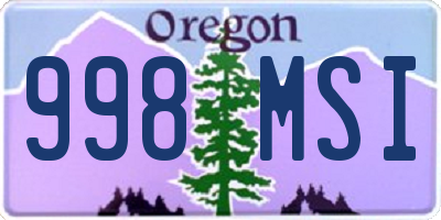 OR license plate 998MSI