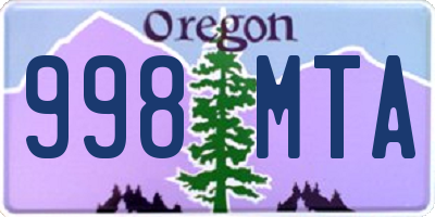 OR license plate 998MTA