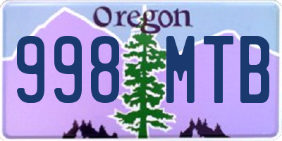 OR license plate 998MTB
