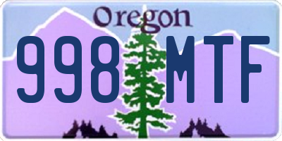 OR license plate 998MTF