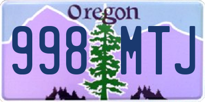 OR license plate 998MTJ