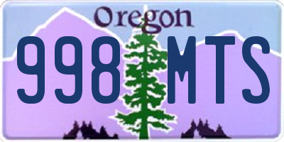 OR license plate 998MTS