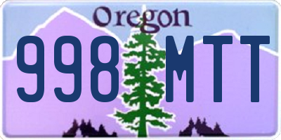 OR license plate 998MTT