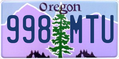 OR license plate 998MTU