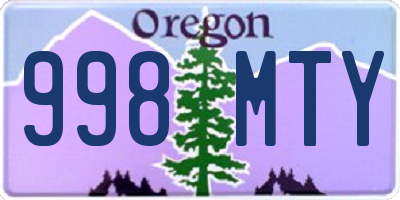 OR license plate 998MTY