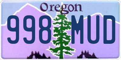 OR license plate 998MUD