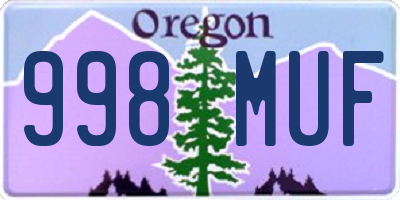 OR license plate 998MUF