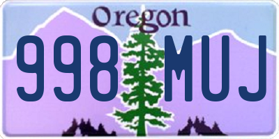 OR license plate 998MUJ