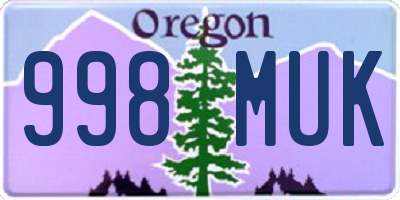 OR license plate 998MUK