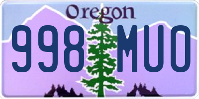 OR license plate 998MUO