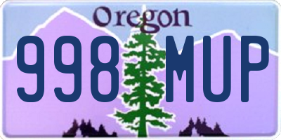 OR license plate 998MUP