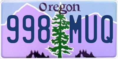 OR license plate 998MUQ