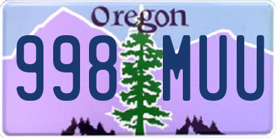 OR license plate 998MUU