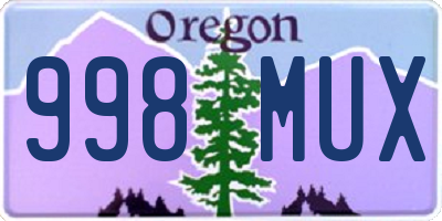 OR license plate 998MUX