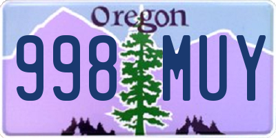 OR license plate 998MUY