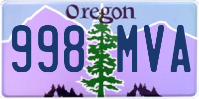 OR license plate 998MVA
