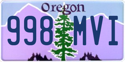 OR license plate 998MVI