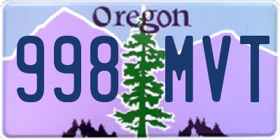 OR license plate 998MVT