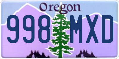 OR license plate 998MXD