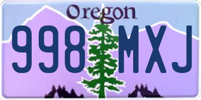 OR license plate 998MXJ