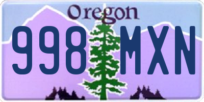 OR license plate 998MXN