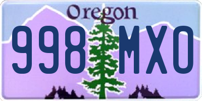 OR license plate 998MXO