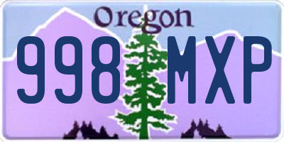 OR license plate 998MXP