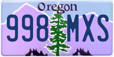 OR license plate 998MXS
