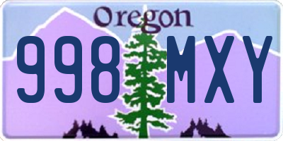 OR license plate 998MXY