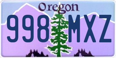 OR license plate 998MXZ