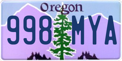 OR license plate 998MYA