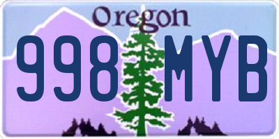 OR license plate 998MYB
