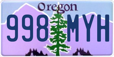 OR license plate 998MYH