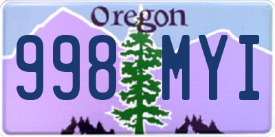 OR license plate 998MYI