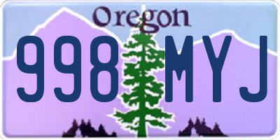 OR license plate 998MYJ