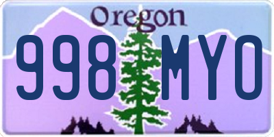 OR license plate 998MYO