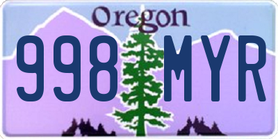 OR license plate 998MYR